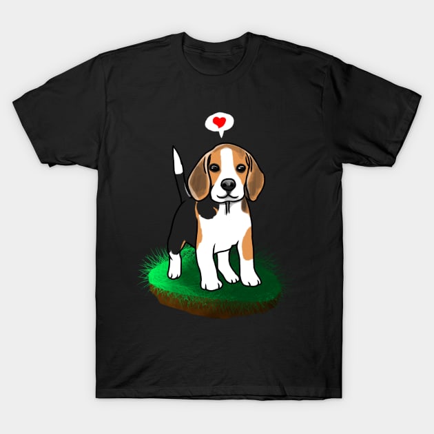 Little Puppy show love to everyone T-Shirt by Migite Art